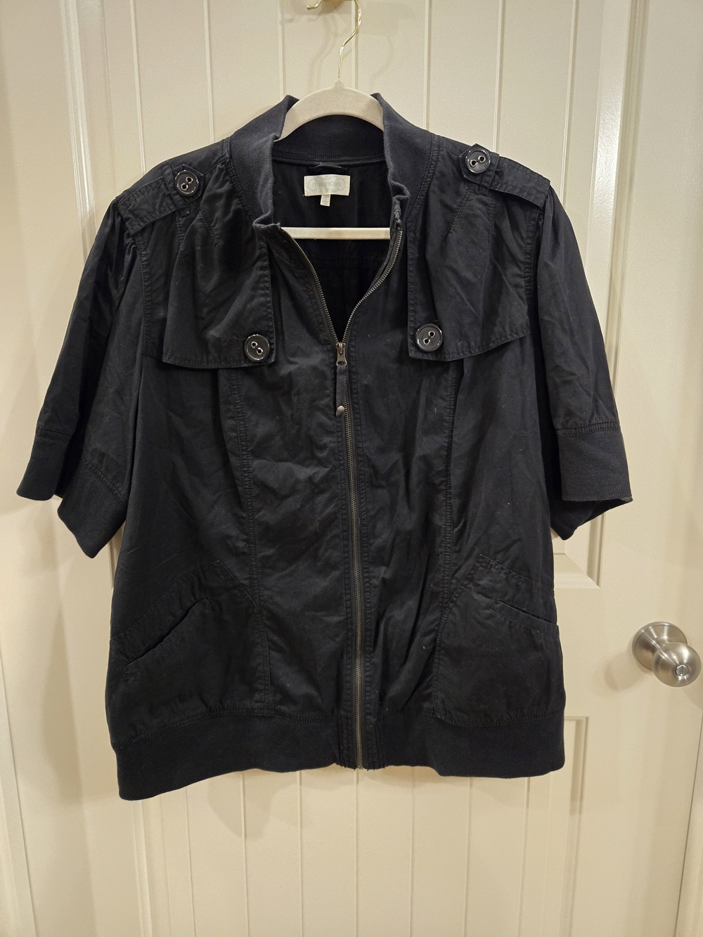 Maurices Black Short-Sleeve Zip Jacket Size 3x